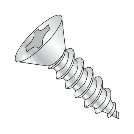 Newport Fasteners Sheet Metal Screw, #10-16 x 2 in, Zinc Plated Steel Flat Head Phillips Drive, 1900 PK 788468-1900